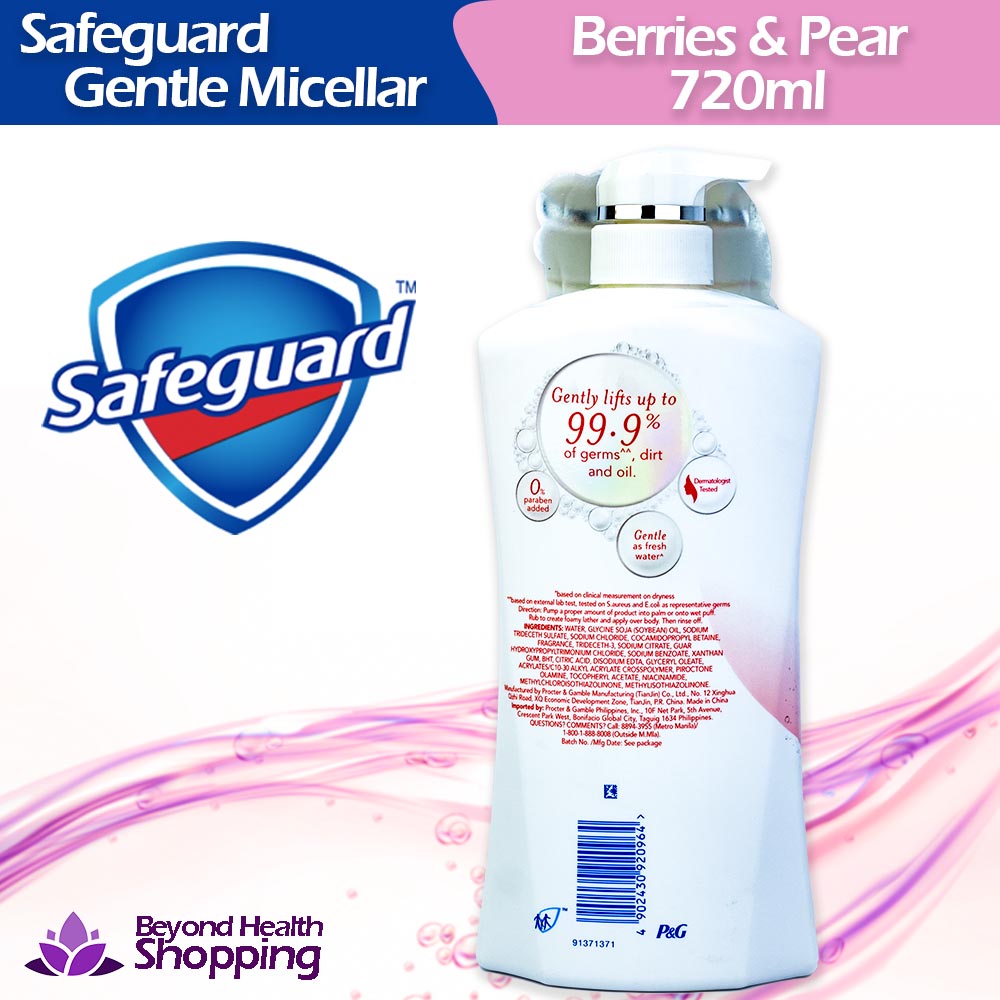 Safeguard Gentle Micellar Face & Body Cleanser Berries and Pear 720ml Authentic & Original P&G Products