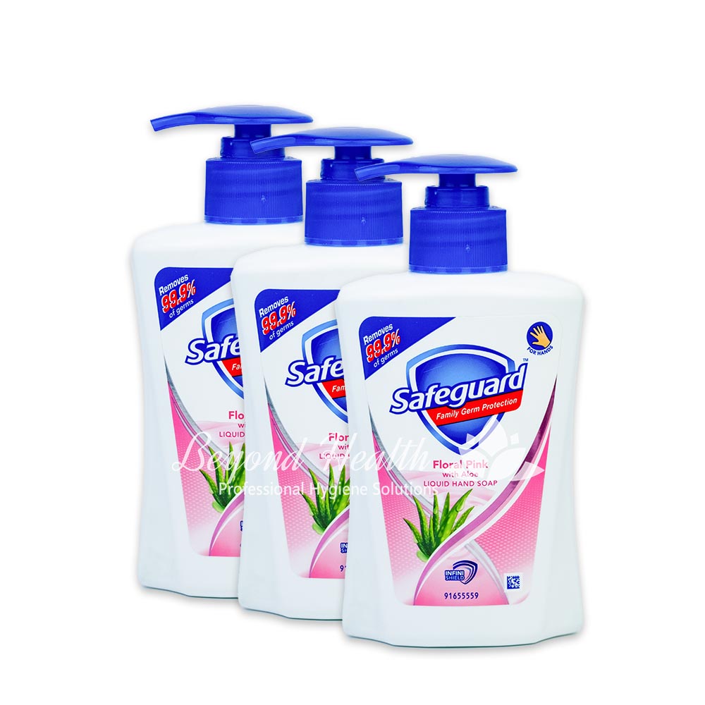 [3X PACK] Safeguard Floral Pink with Aloe Liquid Hand Wash 225ml Liquid Hand Soap Antibacterial Big Sale official snr