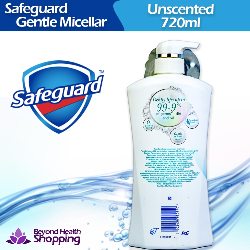 Safeguard Gentle Micellar Face & Body Cleanser Unscented 720ml Authentic & Original P&G Products