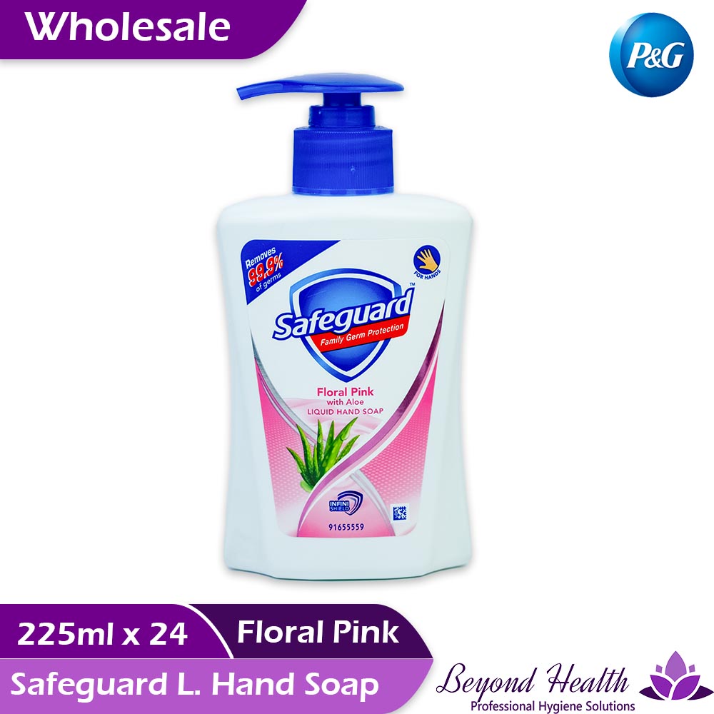 Wholesale Safeguard Floral Pink with Aloe Liquid Hand Wash [225ml x 24]