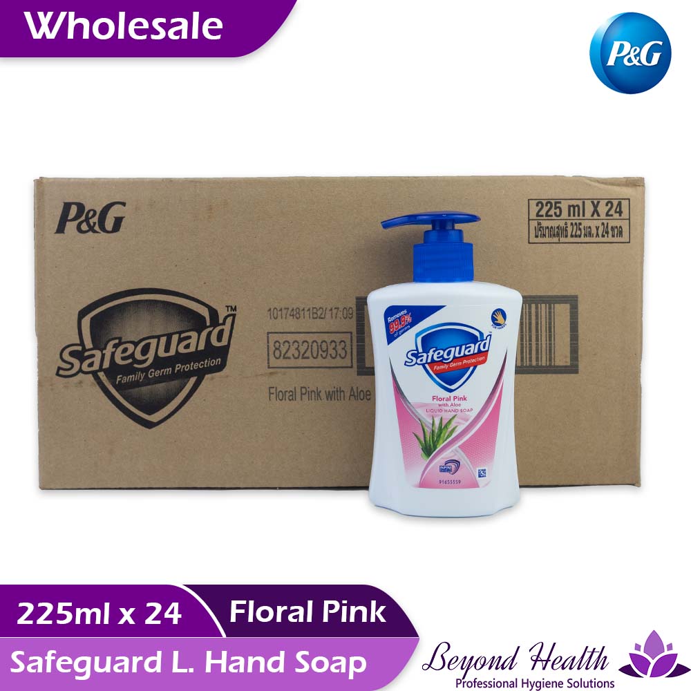 Wholesale Safeguard Floral Pink with Aloe Liquid Hand Wash [225ml x 24]