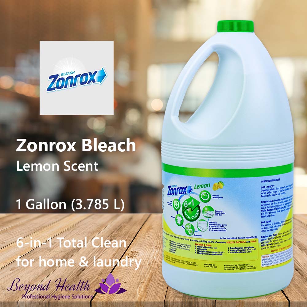 Zonrox Bleach Lemon Scent 6-in-1 Total Clean 1 Gallon (3.785L)