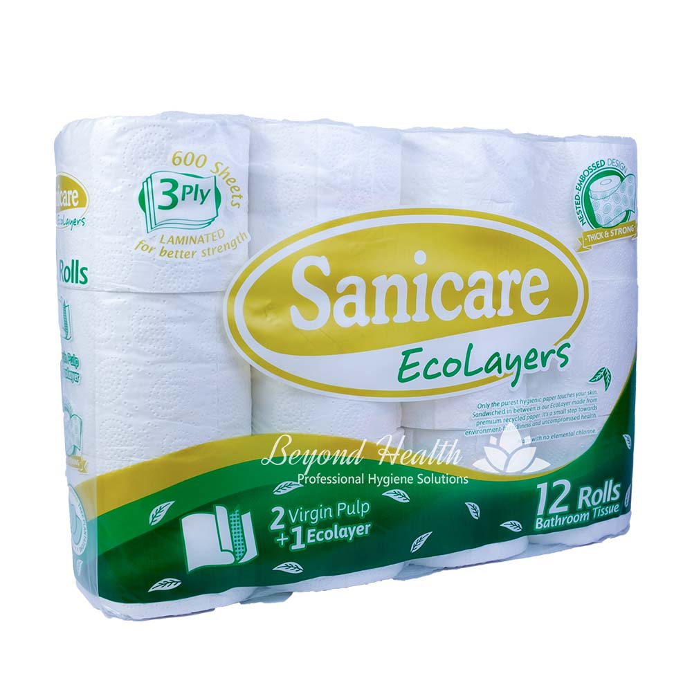 Sanicare Ecolayers 3 Ply Bathroom Tissue 12 pcs