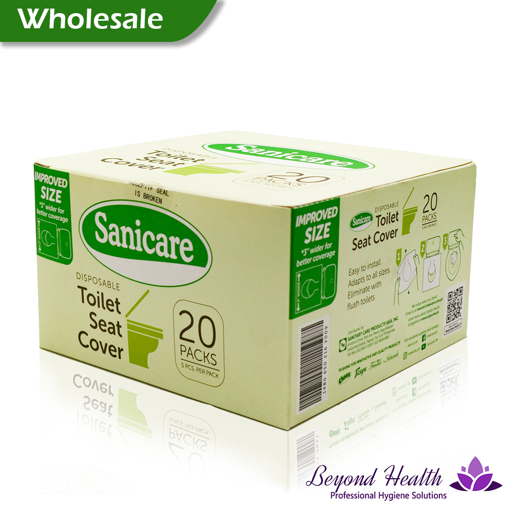 Wholesale Sanicare Disposable Toilet Seat Cover [20 Packs(5pcs. Per Pack)] BIGGER SAVE