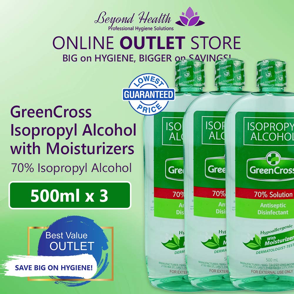 GreenCross 70% Isopropyl Alcohol with Moisturizers 500ml (3Pcs)
