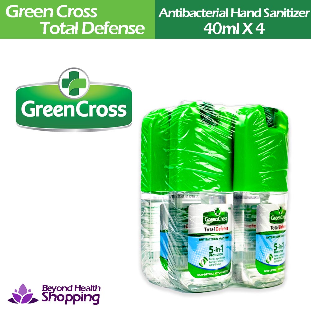 Green Cross Total Defense Antibacterial Sanitizer 5-in-1 Protection 40ml x 4