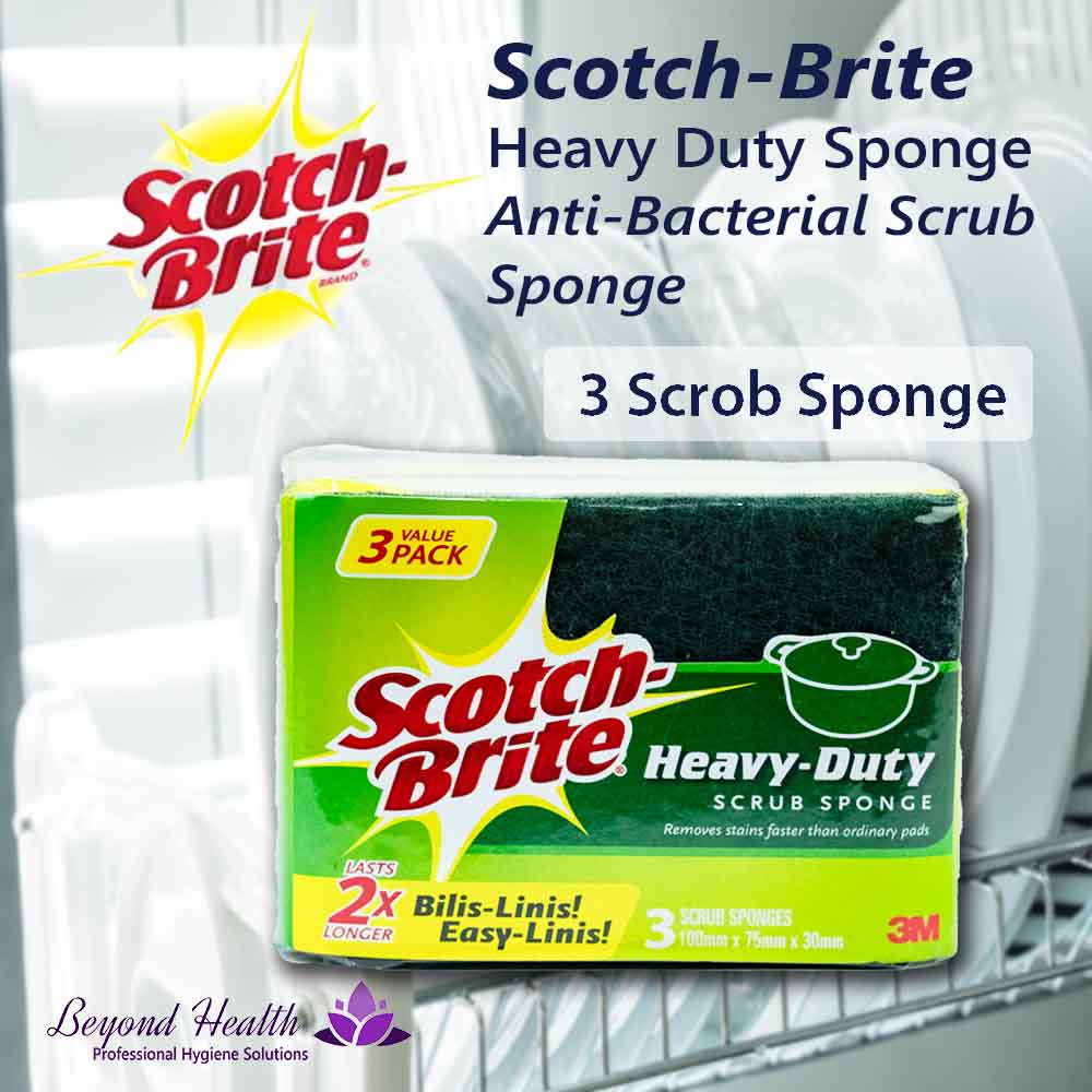 Scotch Brite Heavy-Duty Scrub Sponge [3x Scrub Sponge]