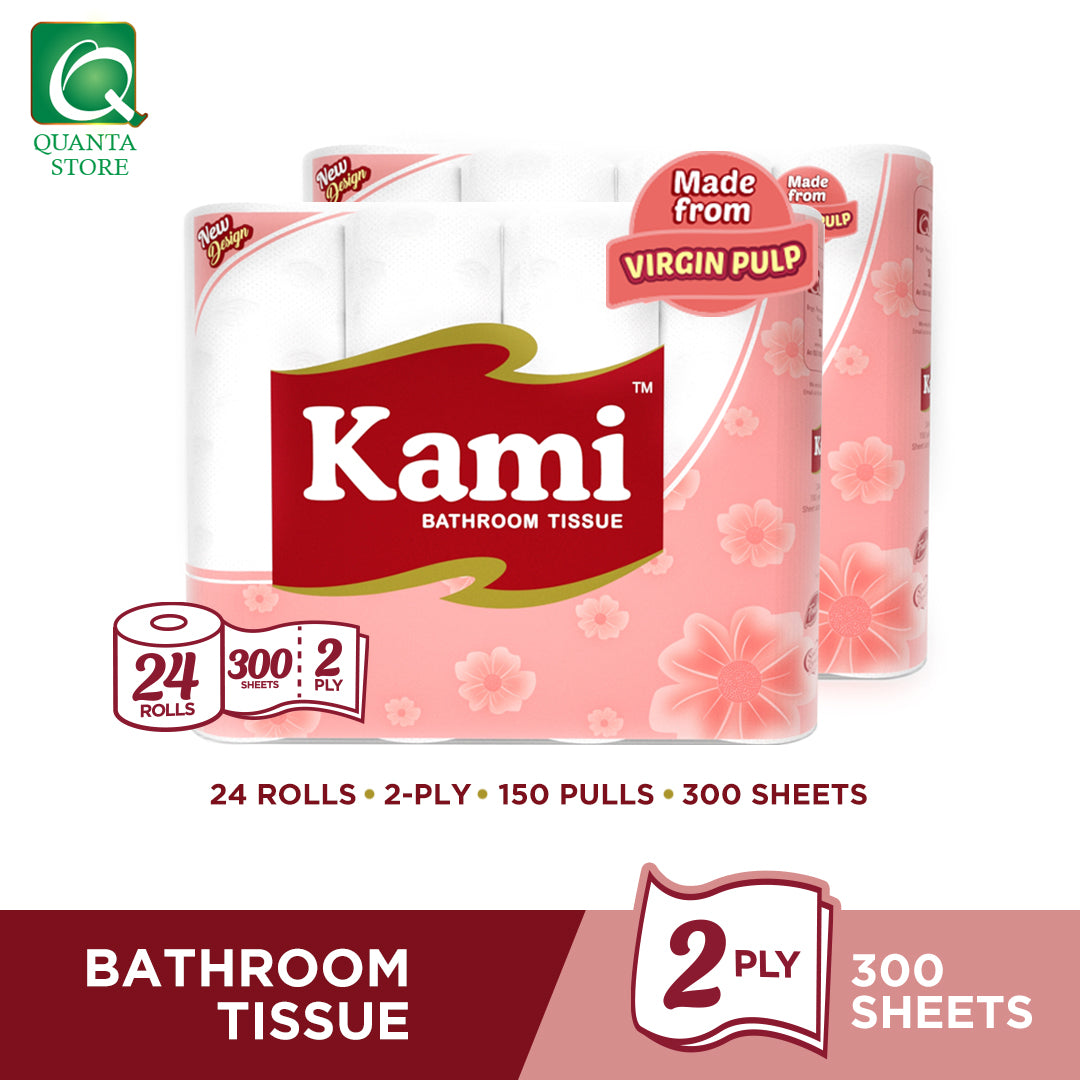 Kami Bathroom Tissue Roll 2Ply 150Pulls 300S 24S X 2 Packs