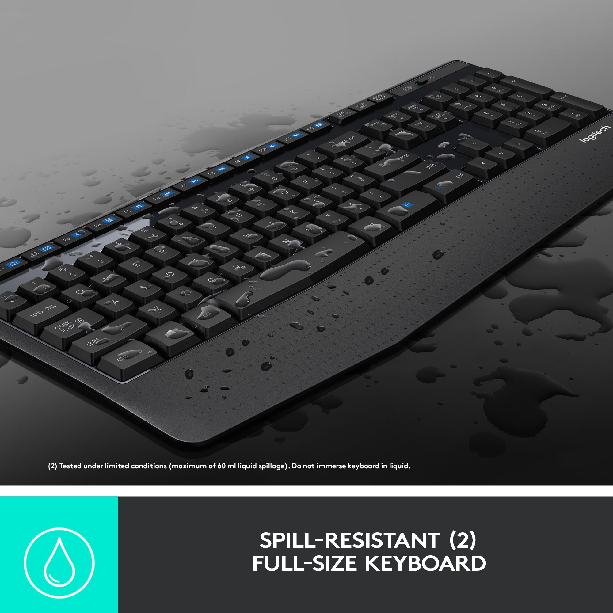 Logitech MK345 Wireless Combo – Full-Sized Keyboard with Palm Rest and Comfortable Right-Handed Mouse Black