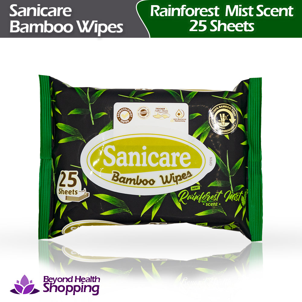 Sanicare Bamboo Wipes Rainforest Mist Scent 25Sheets