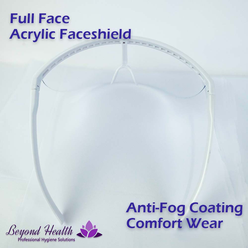 Full Face Acrylic Faceshield [WHITE] With Anti-fog coating