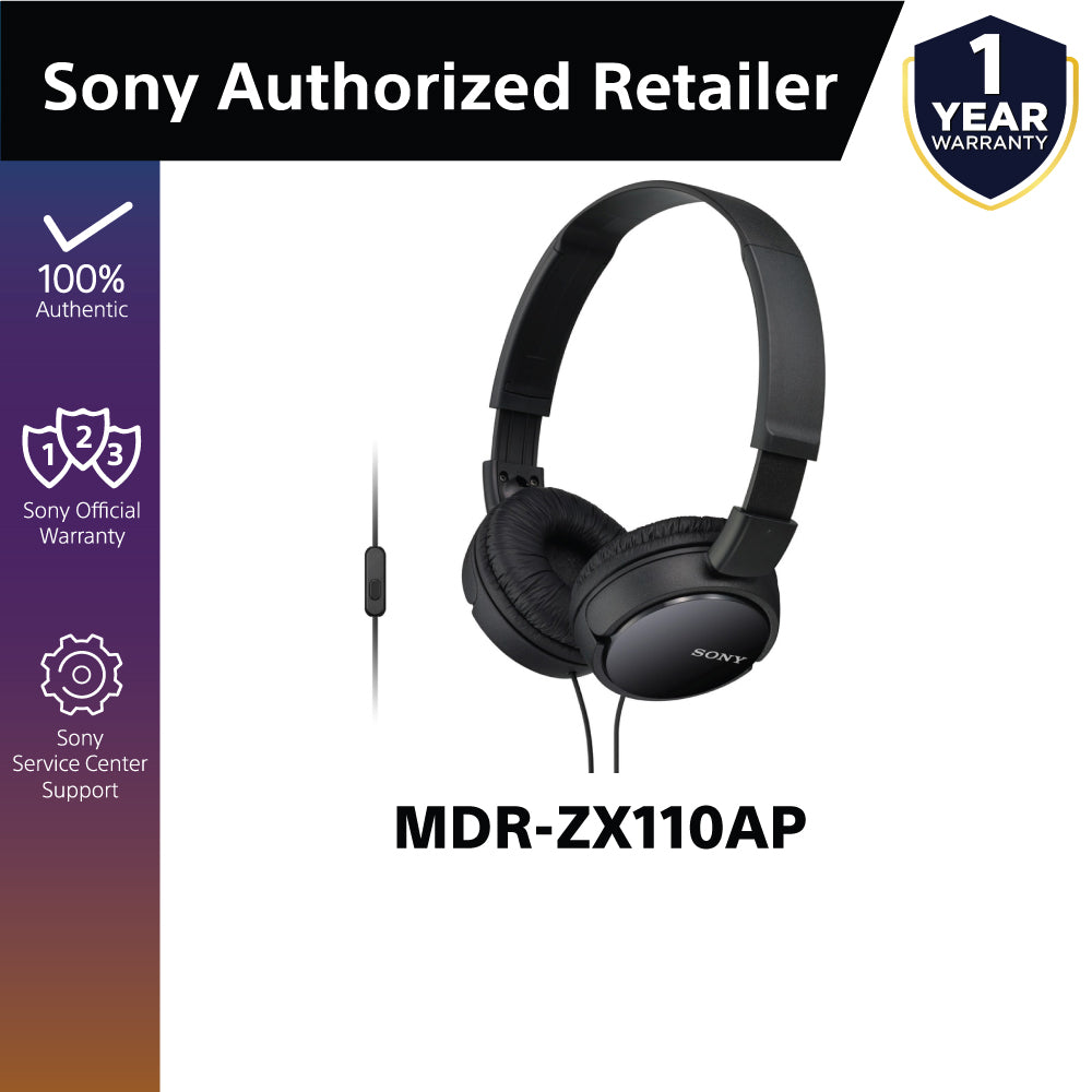 Sony MDR-ZX110AP/ MDRZX110AP On-ear Headphone with Mic