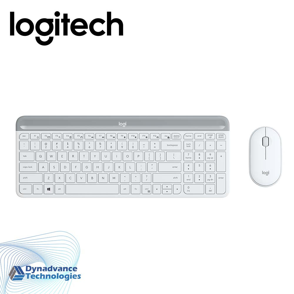 Logitech MK470 Slim Wireless Keyboard & Mouse Combo Nano Receiver, Low Profile, Whisper-Quiet, Long Battery Life