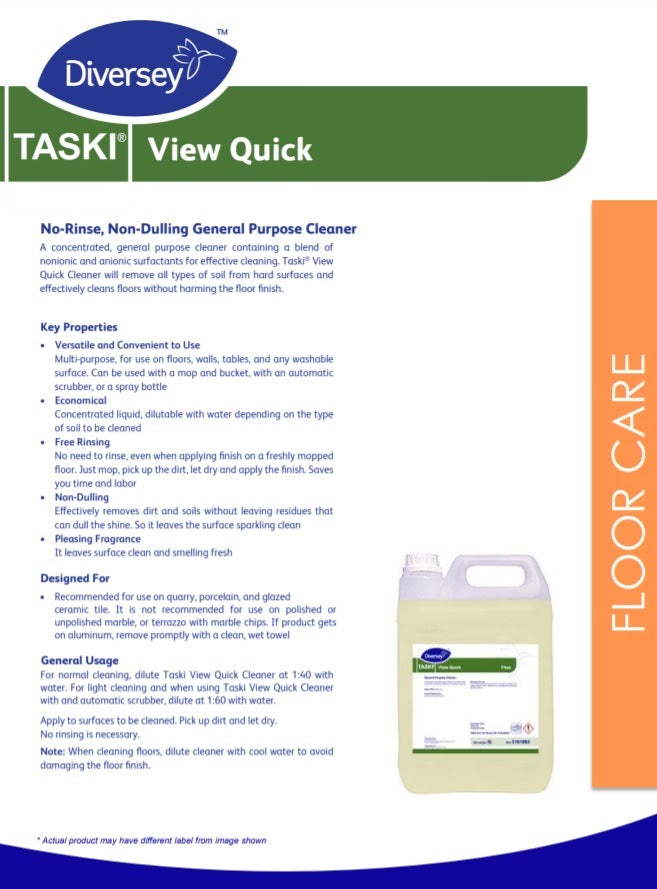 Diversey™ TASKI® View Quick (5L) F4az General Purpose Cleaner For Professional Use