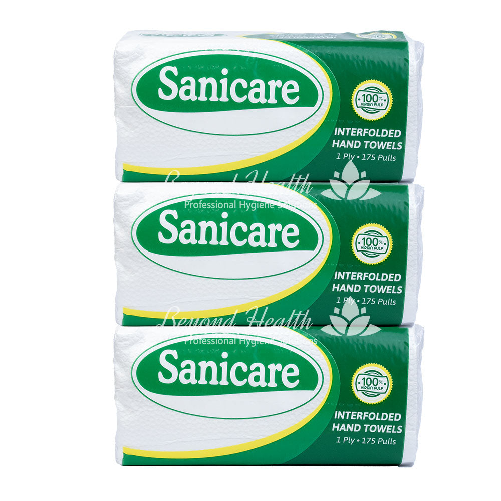 Sanicare Interfolded Paper Towel 175 sheets 3 Packs