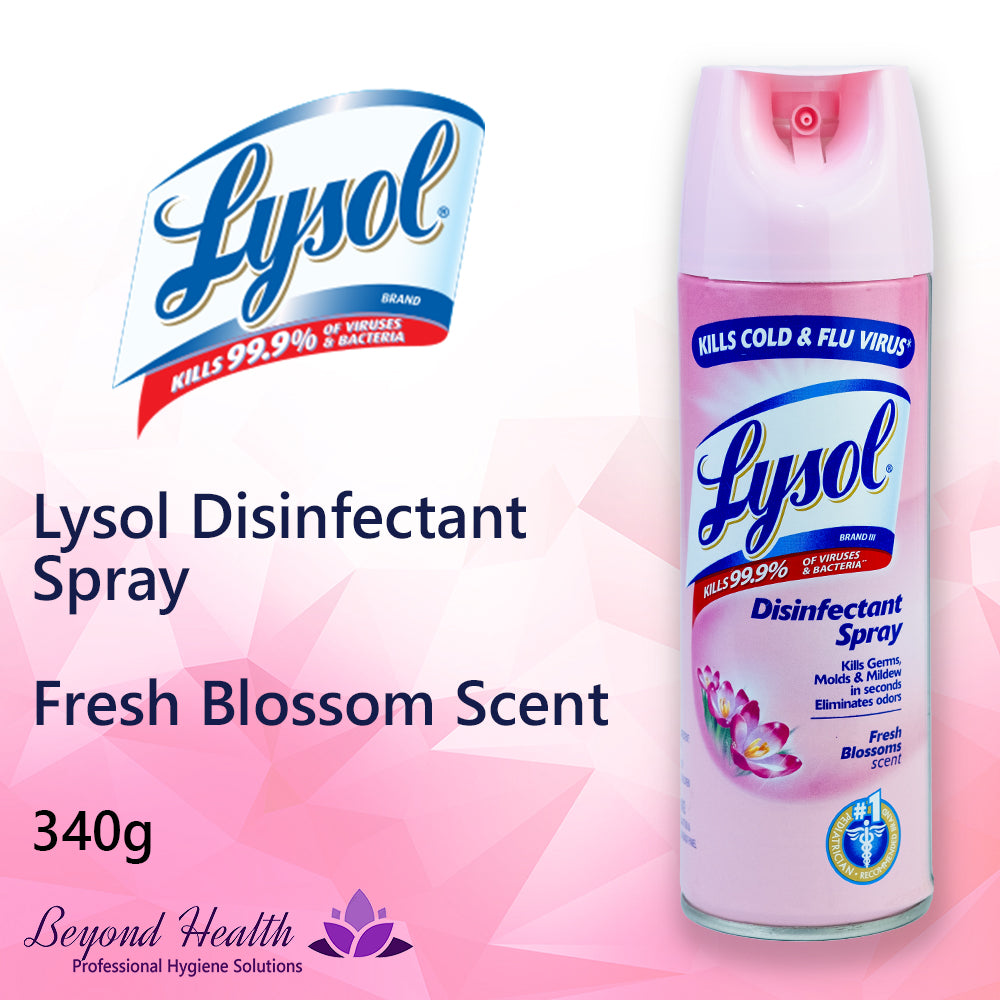 LYSOL Disinfectant Spray Fresh Blossoms [Kills Cold & Flu Virus] kills 99.9% of Viruses & Bacteria 340g