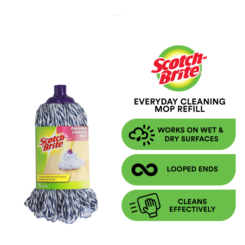 3M Scotch Brite, Round Cotton Mop Refill, Cotton and polyester with looped