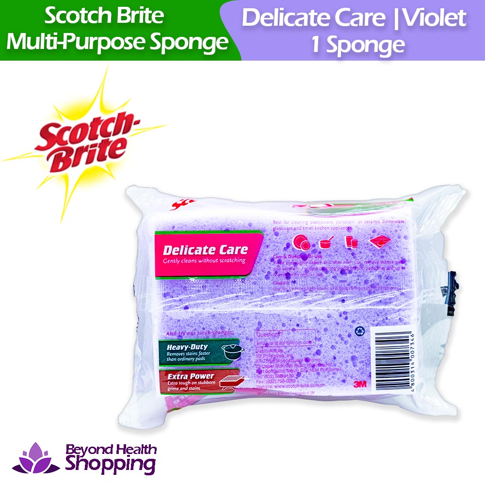 Scotch Brite Delicate Care Multi Purpose Sponge Violet 1 Sponge