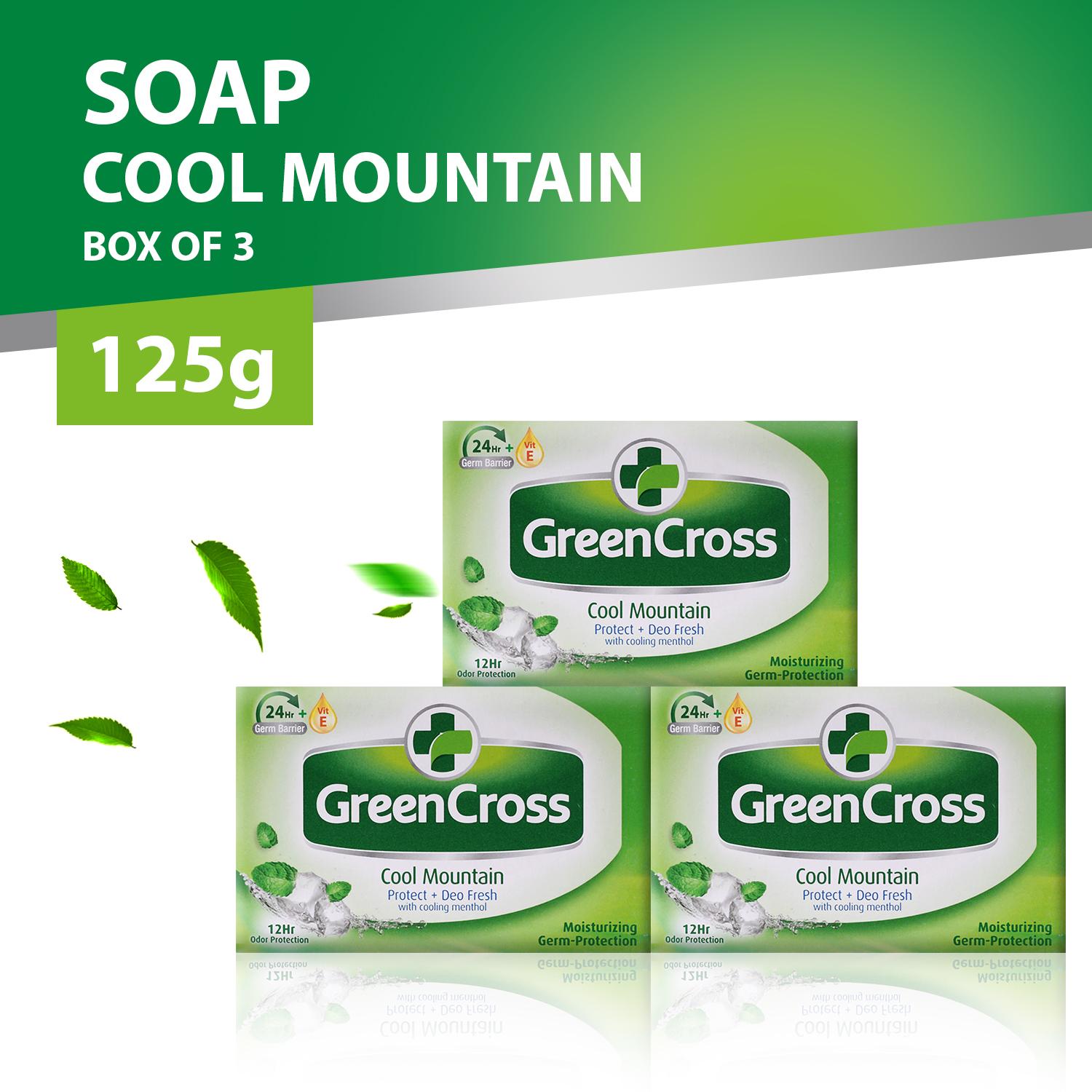 Green Cross Cool Mountain Moist Protection Bar Soap (125g) Set of 3