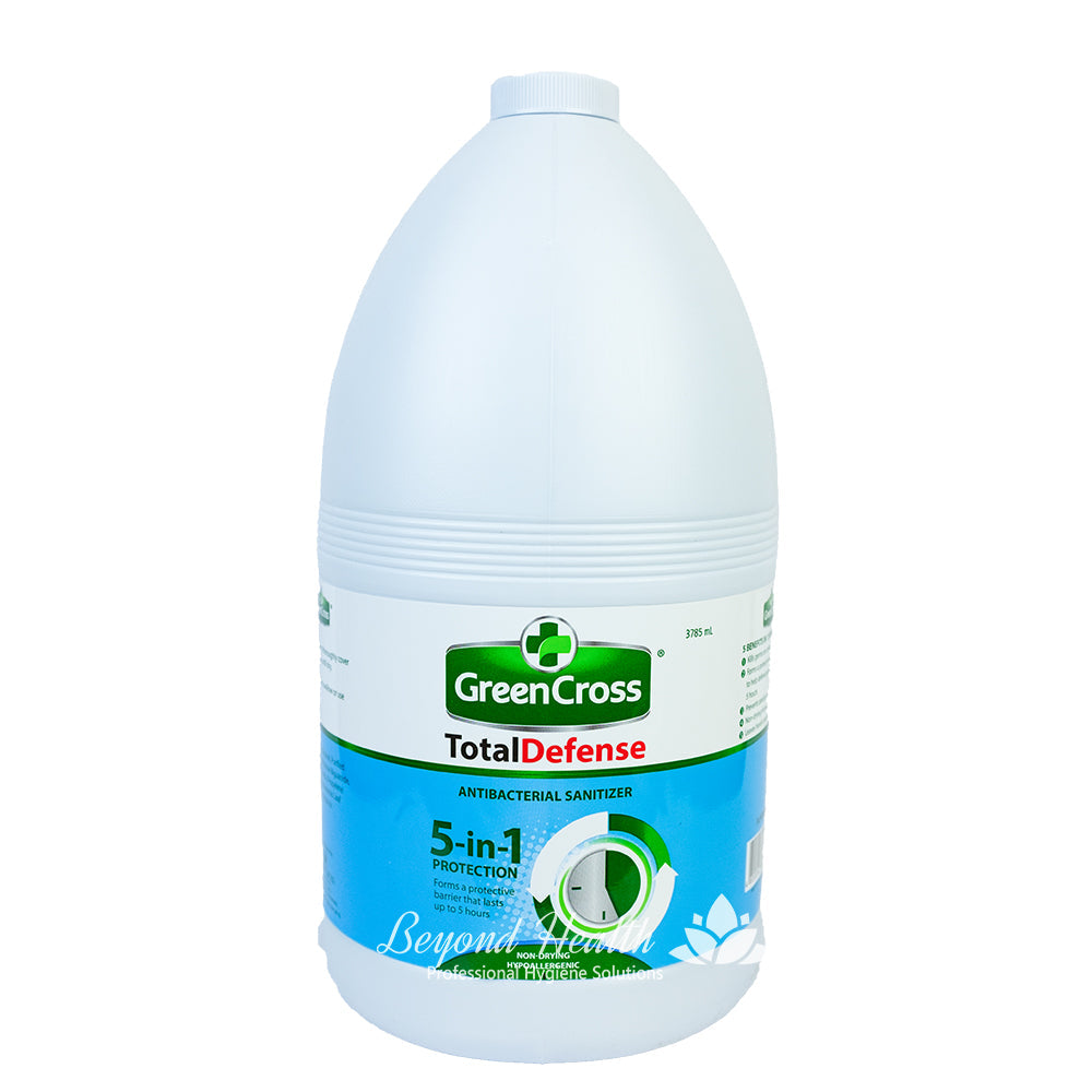 [3 GALLONS WHOLESALE] GreenCross Total Defense Antibacterial Sanitizer 70% Ethyl Alcohol with Moisturizers 1 Gallon (3.785 L)