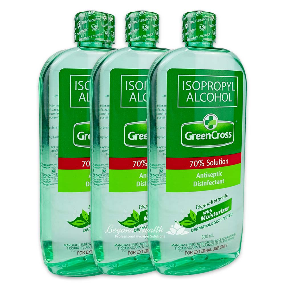 GreenCross 70% Isopropyl Alcohol with Moisturizers 500ml (3Pcs)