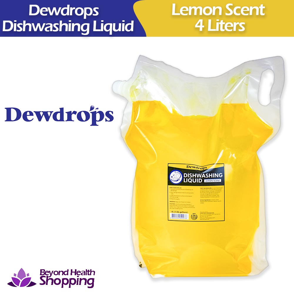 Dewdrops Dishwashing Liquid Lemon Scent 4L