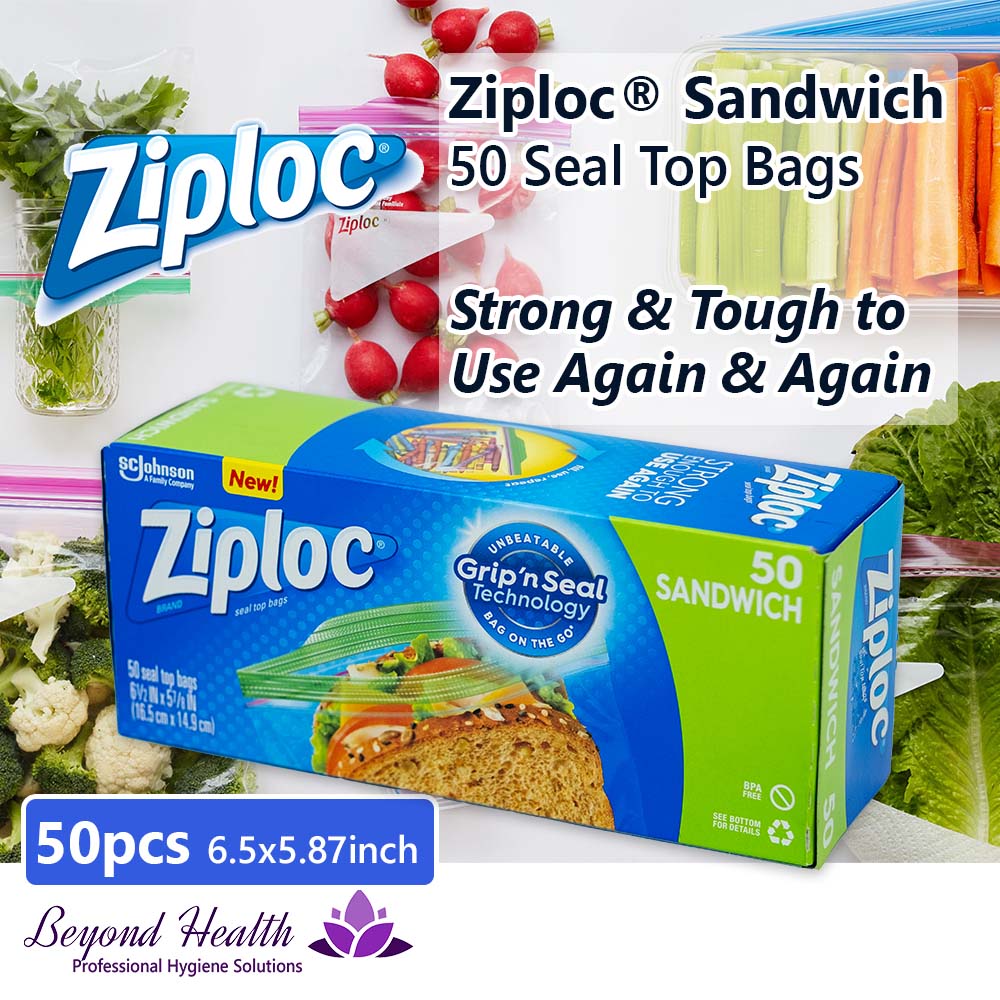 Ziploc® Sandwich Bags 50 Seal Top Bags 6.5 x 5.87 inch
