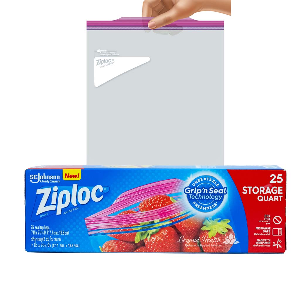 Ziploc® Storage Quart  25 Medium Seal Top Bags 7 x 7.44 inch