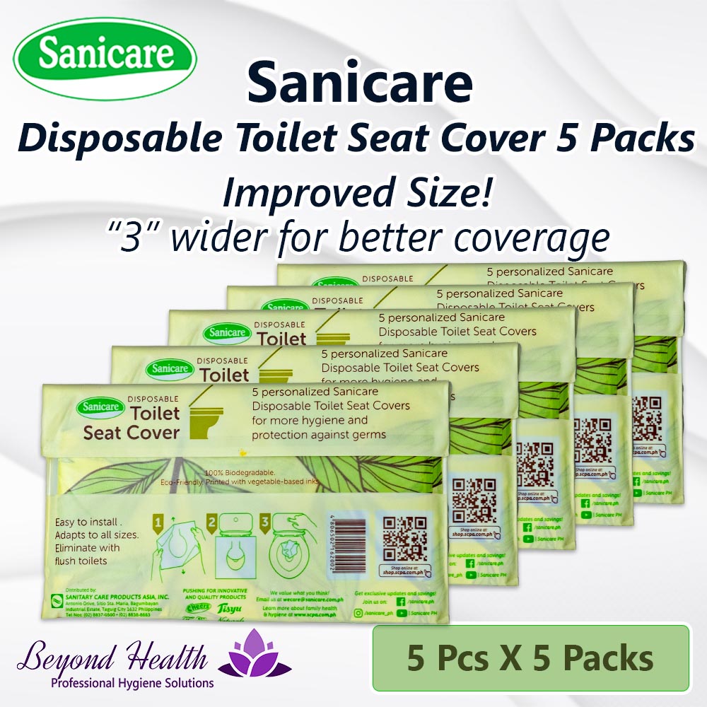 Sanicare Disposable Toilet Seat Cover 5 packs (25 Pcs Toilet Seat Total)