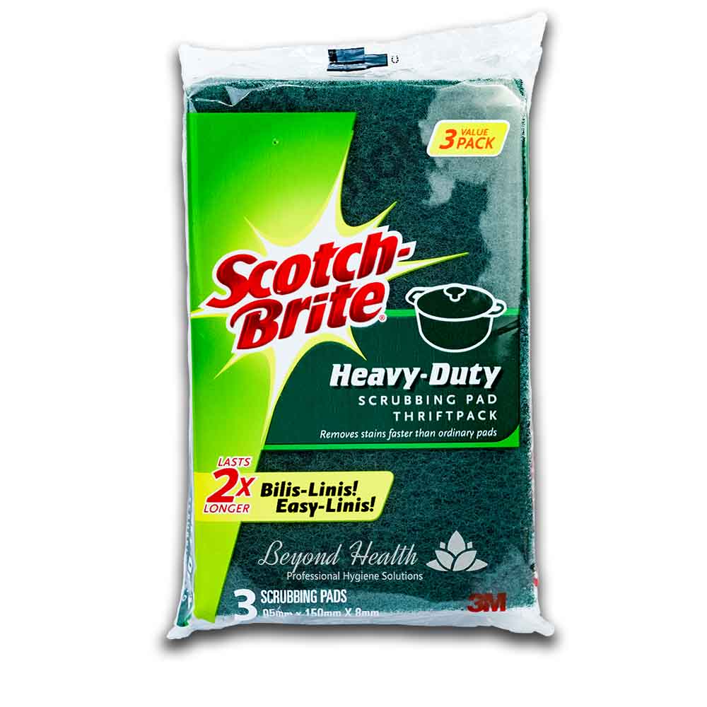 Scotch Brite Heavy-Duty  Scrubbing Pads [3xScrubbing Pads] Thrift Pack