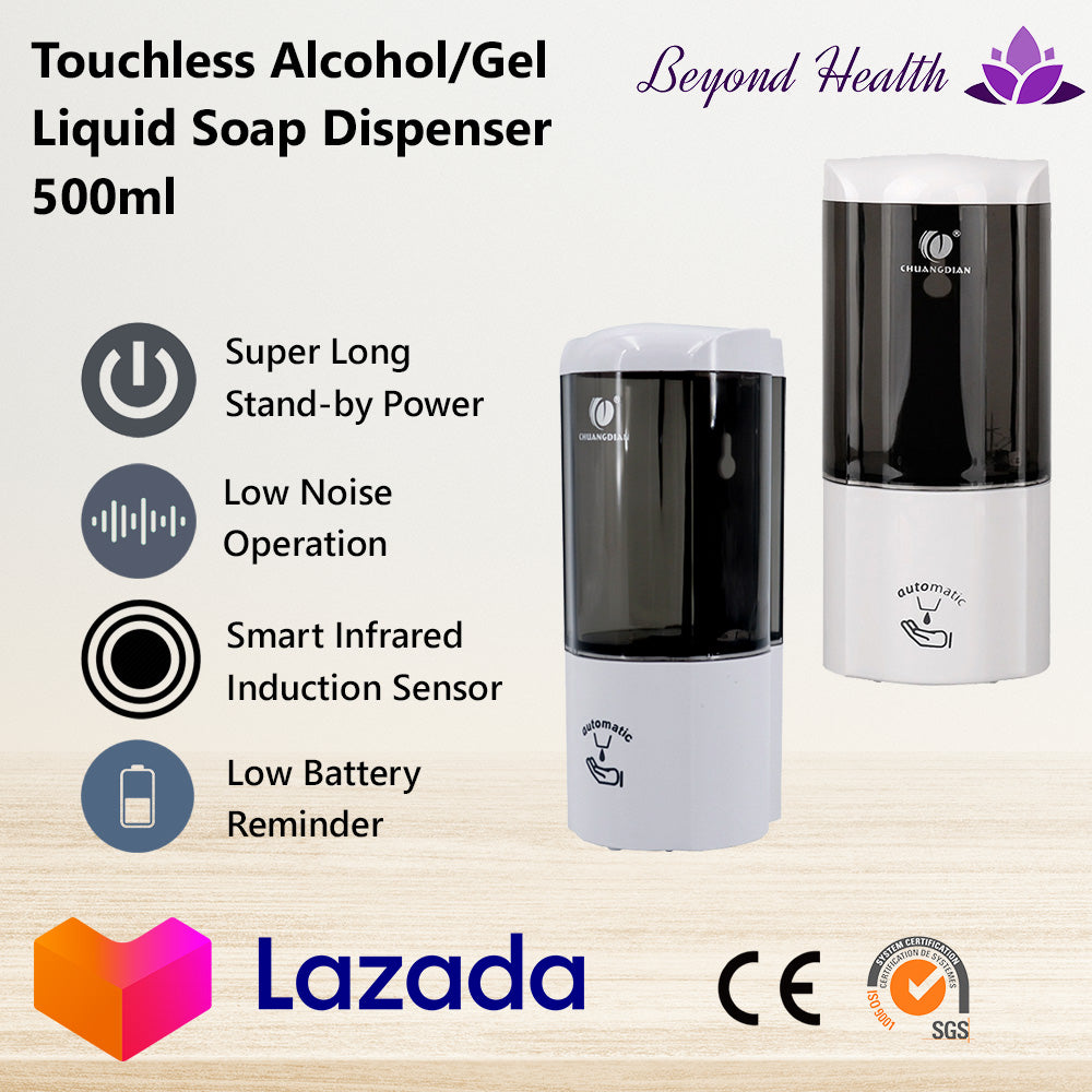 Beyond Health 500ml Touchless Wall Mounted Alcohol, Sanitizer Gel, Liquid Soap Dispenser