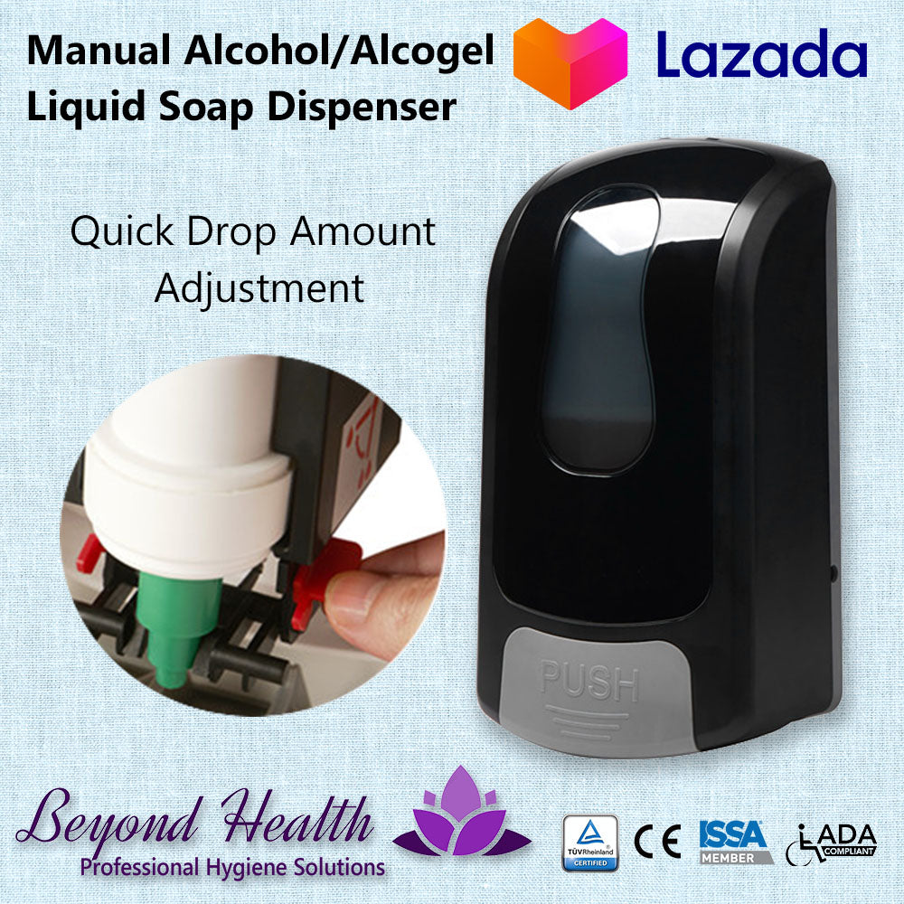 Beyond Health 1000ml Manual Wall Mounted Alcohol, Sanitizer Gel, Liquid Soap Dispenser