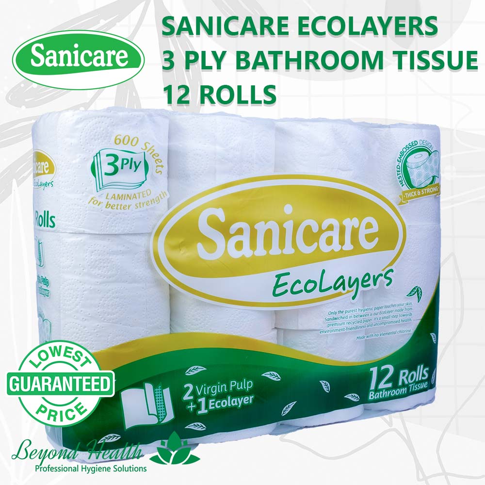 Sanicare Ecolayers 3 Ply Bathroom Tissue 12 pcs