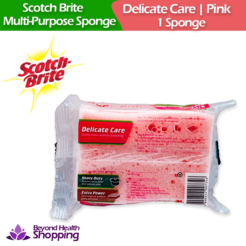 Scotch Brite Delicate Multi-Purpose Sponge Pink 1 Sponge