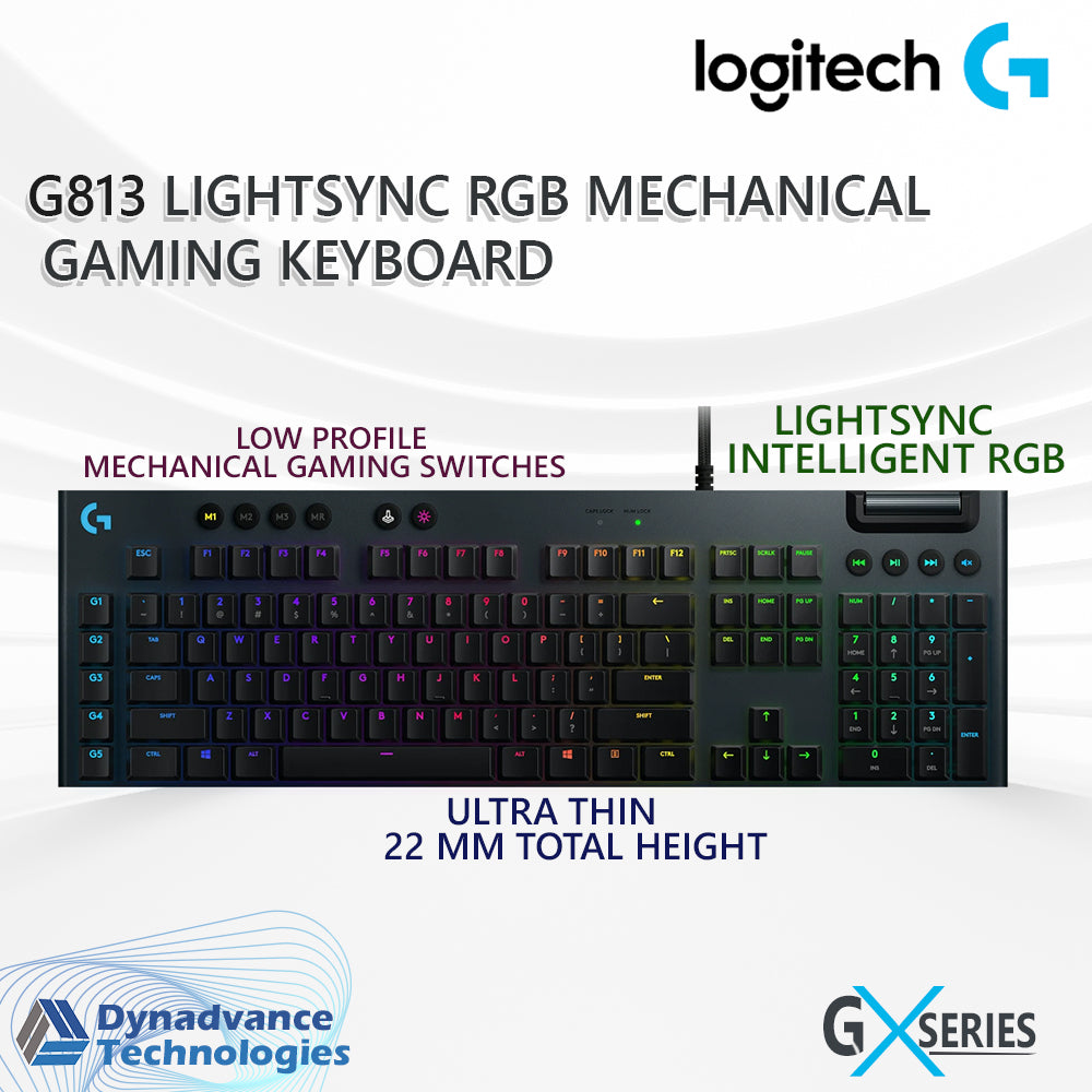 Logitech G813 LIGHTSYNC RGB MECHANICAL GAMING KEYBOARD Advanced Gaming Technologies