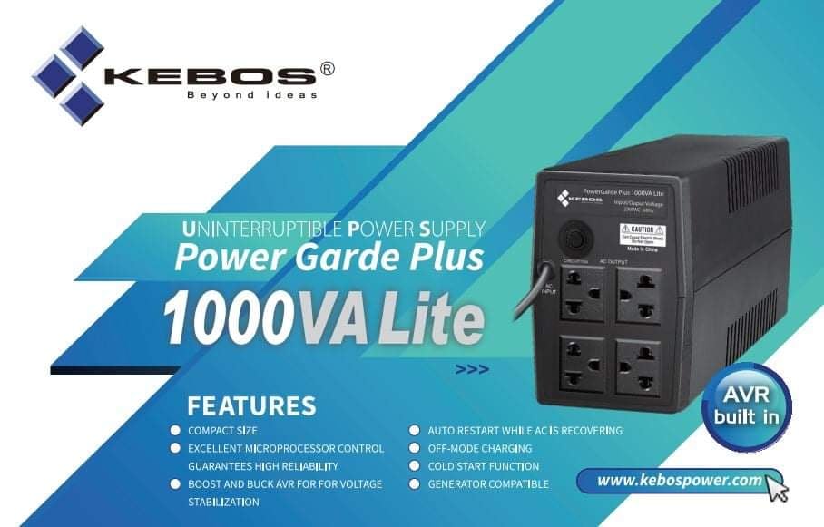 Kebos PG 1000 lite PowerGarde Series 1000VA/600watts Line Interactive with built-in AVR UPS