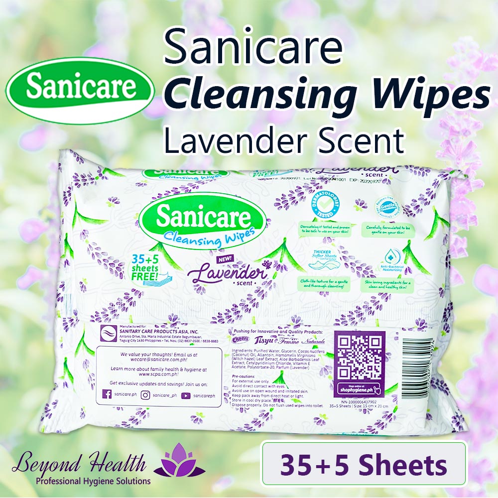 Sanicare Cleansing Wipes Lavender Scent 35+5 Sheets