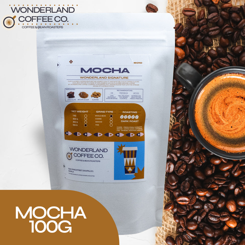 Mocha Flavored Wonderland Signature 100% Arabica Coffee Mocha Sensation: Premium Flavored Coffee Beans with Smooth and Rich Taste, Perfect for Making Café Mocha and Other Gourmet Coffee Drinks at Home