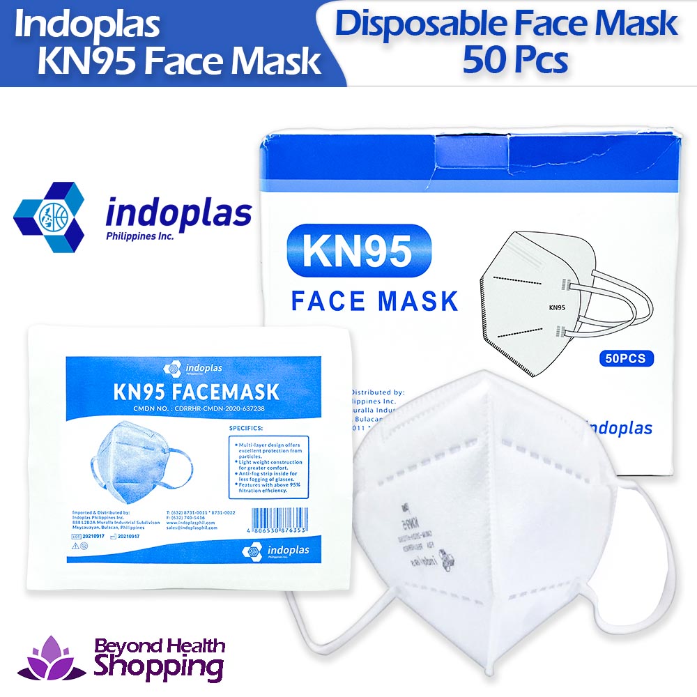 Indoplas 4 Ply KN95 Masks (FDA Approved Medical Grade) 50pcs