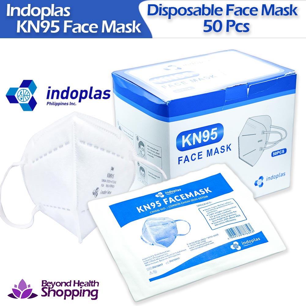 Indoplas 4 Ply KN95 Masks (FDA Approved Medical Grade) 50pcs