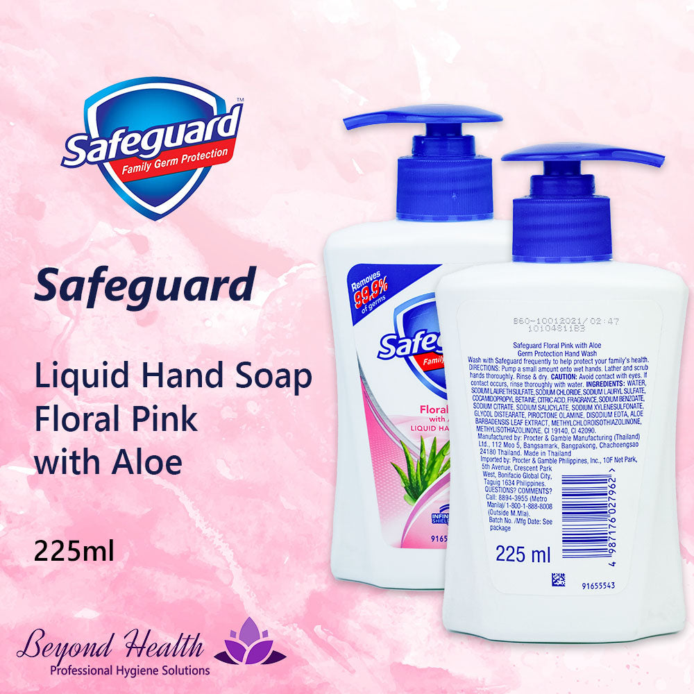 [3X PACK] Safeguard Floral Pink with Aloe Liquid Hand Wash 225ml Liquid Hand Soap Antibacterial Big Sale official snr