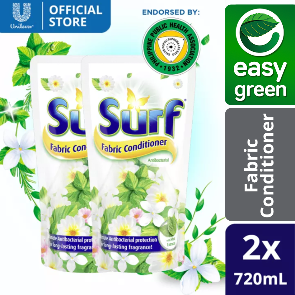 Surf Antibacterial Laundry Fabric Conditioner 670ml Pouch 2x