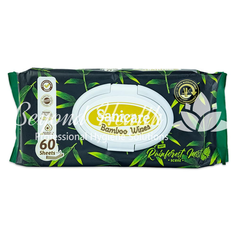 Sanicare Bamboo Wipes Rainforest Mist Scent 60 Sheets