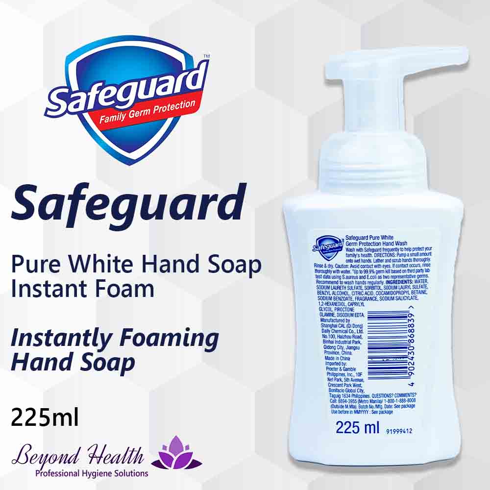Safeguard™ Pure White Hand Soap Instant Foam Wash [225ml] Foaming Hand Soap Antibacterial