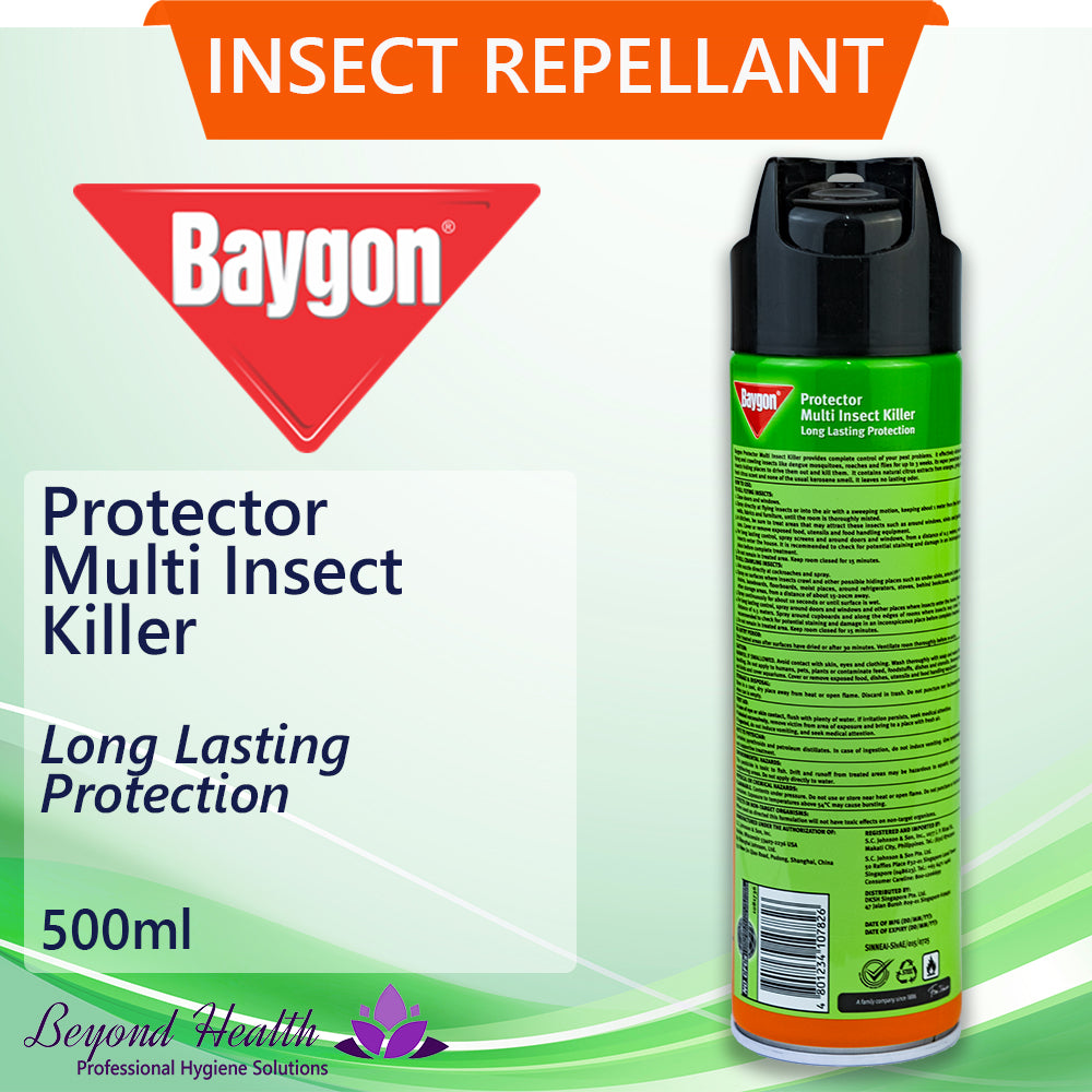 Baygon Protector Multi Insect Killer 500ml (330g) Natural Citrus and Extract from Orange