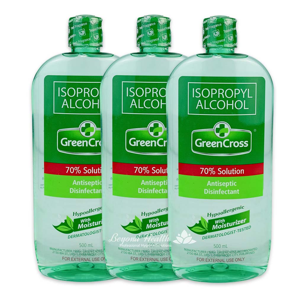 GreenCross 70% Isopropyl Alcohol with Moisturizers 500ml (3Pcs)