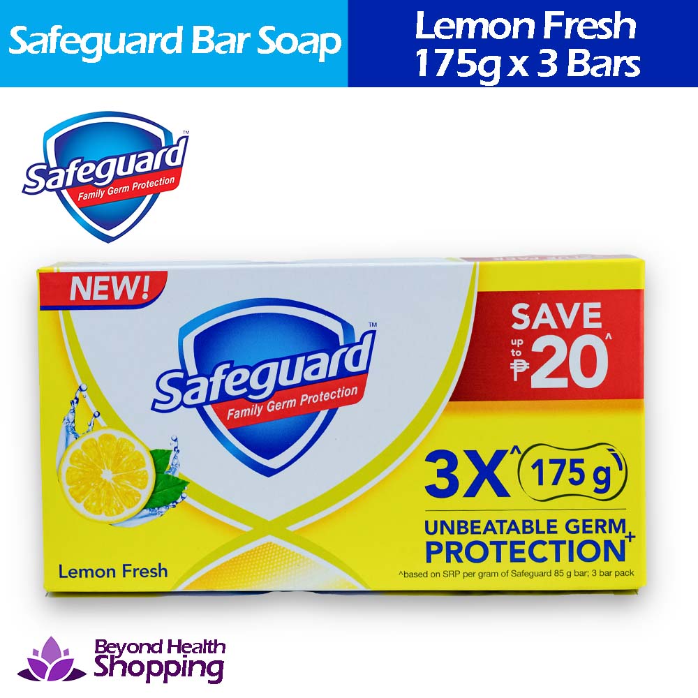 Safeguard™ Lemon Fresh Bar Soap 175g x 3 bars with Unbeatable Germ Protection