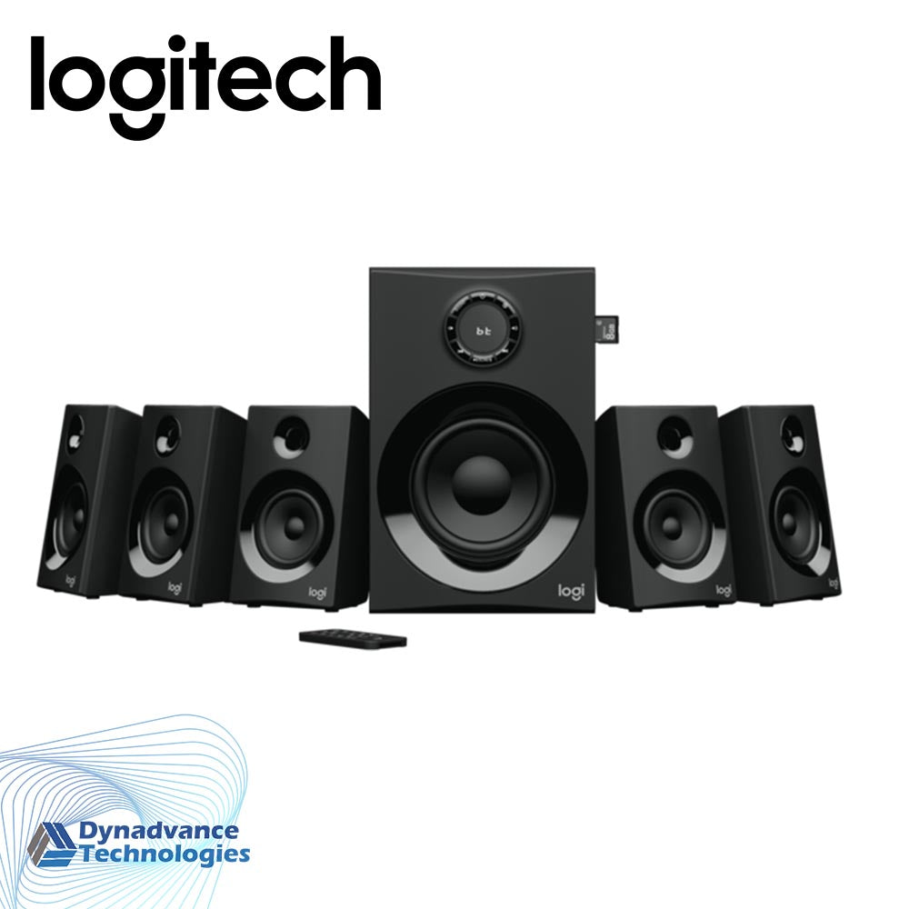 Logitech Z607 Wireless Bluetooth 5.1 Speaker System, EU PLUG, Surround Sound, 160 Watts Peak Power, Booming Bass, 3.5mm Audio & RCA Inputs, USB, SD-Card, PC/TV/Smartphone/Tablet/Music Player, Black