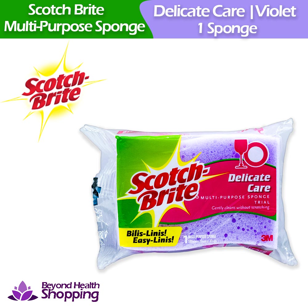 Scotch Brite Delicate Care Multi Purpose Sponge Violet 1 Sponge