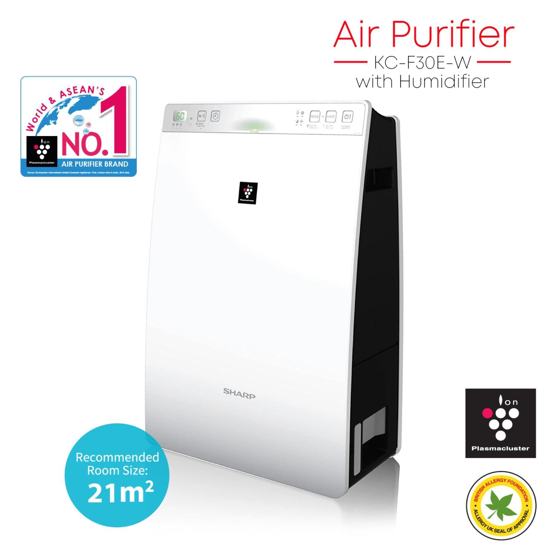 Sharp KC-F30E-W Air Plasmacluster Air Purifier with HUMIDIFIER